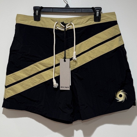 NWT Palm Angels Diagonal Surf Swim Shorts Trunks Sz XL Beach Pool Vacation Italy - Picture 1 of 16